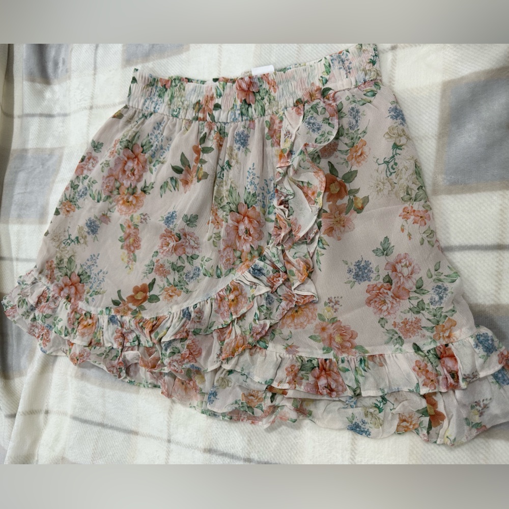 Zara faux wrap floral skirt